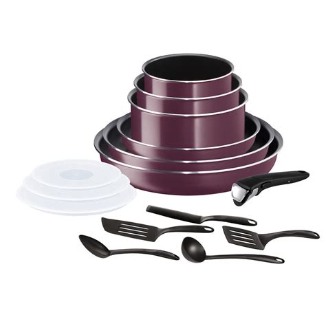 Ingenio Essential Piece Cookware Set Purple Tefal La Redoute