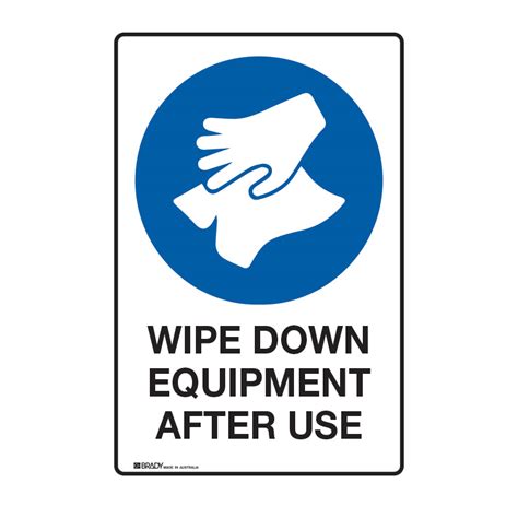 Mandatory Sign Wipe Down Equipment After Use 450 X 300 Flu