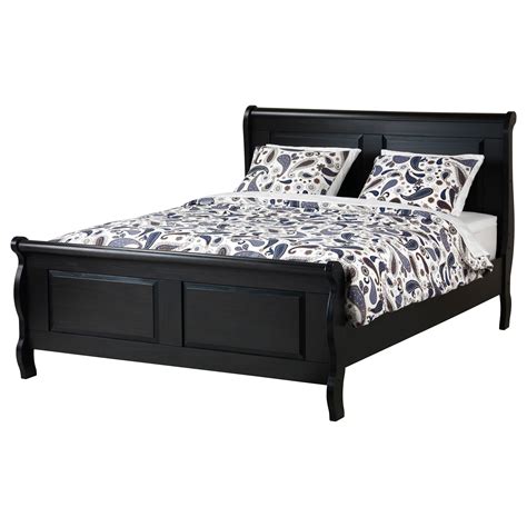 Jacob walnut queen bed frame. Products | Black bed frame, Black bed frame full, Queen ...