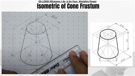 Isometric View Of Cone Frustum Isometric Projections Engineering