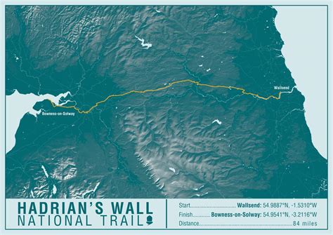 Hadrians Wall Path National Trail Map Print