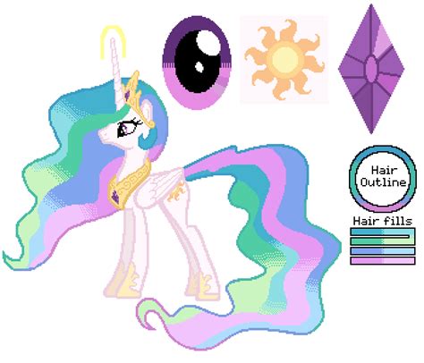 Princess Celestia Friendship Is Magic Color Guide Mlp Vector Club