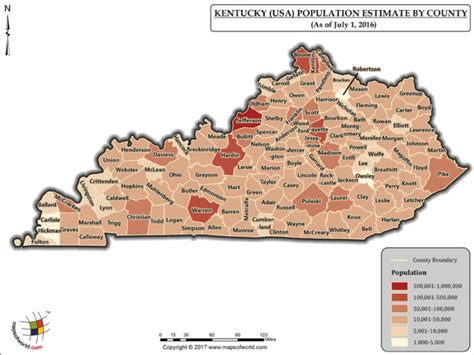 Kentucky Population Map Answers