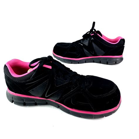 Skechers Synergy Sandlot Womens Black Shoes Alloy Toe Slip Resistant Eh