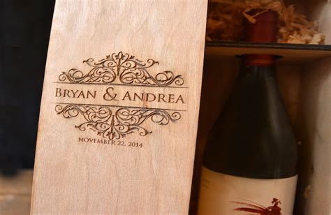 Engraved Wooden Wine Box Wine Bottle Box Engraved Wine Box Wooden