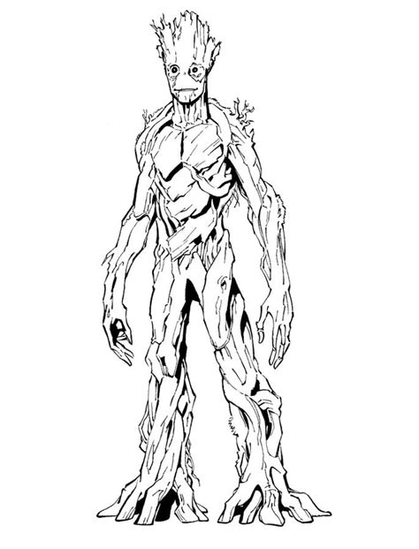 Coloring Pages Groot Printable For Kids And Adults Free