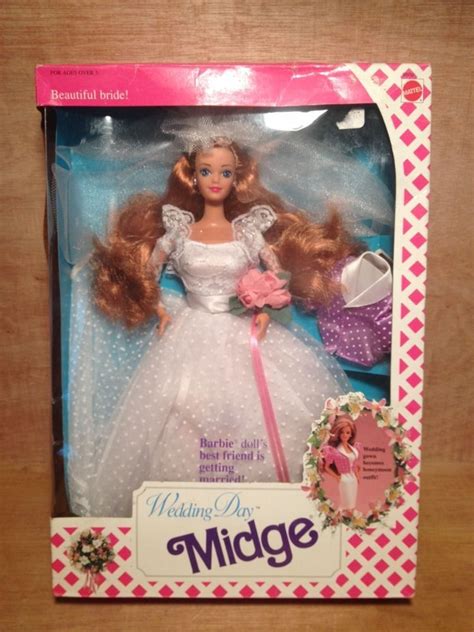 1990 Mattel Wedding Day Midge Bride Barbie Doll Nib Barbie Dolls Barbie Bride Barbie
