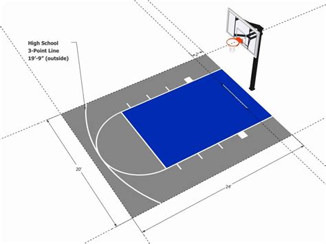 20x24 Basketball Half Court Floor Kit Outdoor Indoor Flotraffic