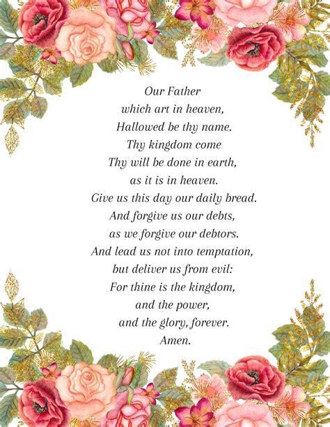 The Lord S Prayer Printable