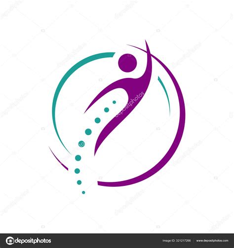 Chiropractic Physiotherapy Logo Design Creative Human Spinal He Stock