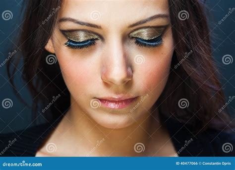 False Eyelashes Makeup Stock Photo Image Of Glamour 40477066