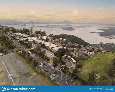 Aerial Of Sky Ranch Tagaytay An Amusement Park With A Large Ferris