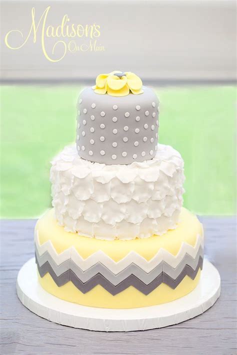 A Yellow And Gray Wedding Cake Beautiful Cake Pictures Colorful