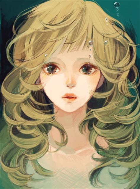 Anime Art Pretty Girl Realism Curly Hair