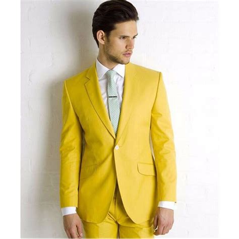 Yellow Wedding Suits For Men Shawl Lapel Groomsmen Tuxedos Mens Suits