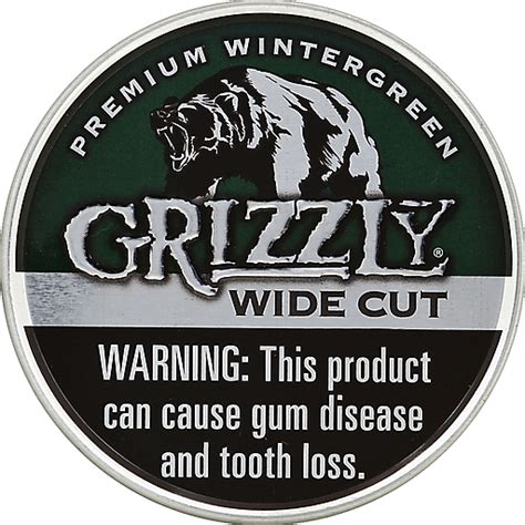 Grizzly Snuff Moist Wide Cut Premium Wintergreen Tobacco Superlo