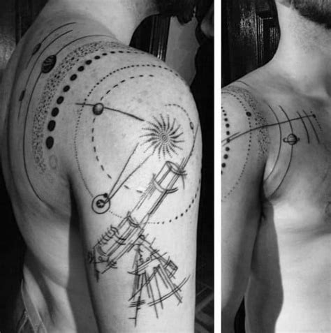 In tattoo art, telescopes are symbols of adventure and curiosity. 40 Telescope Tattoo Designs For Men - Stargazing Ink Ideas