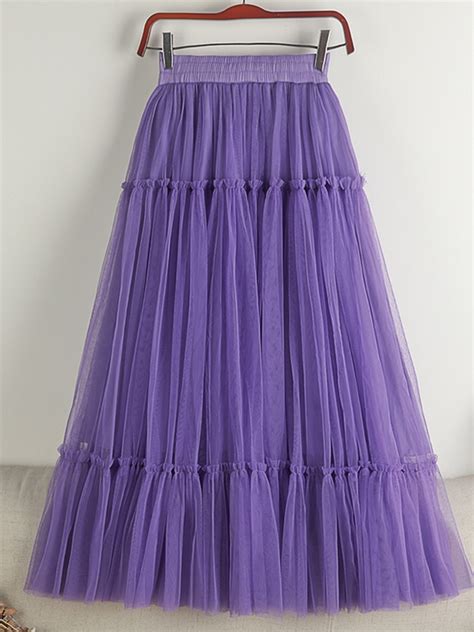 Tigena Women Tutu Tulle Long Skirt Spring Summer Korean Elegant