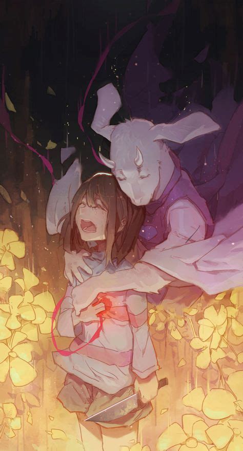 Frisk And Toriel Crying Hug Duo