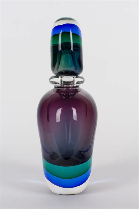 Flavio Poli Murano Glass Sommerso Bottle At 1stdibs