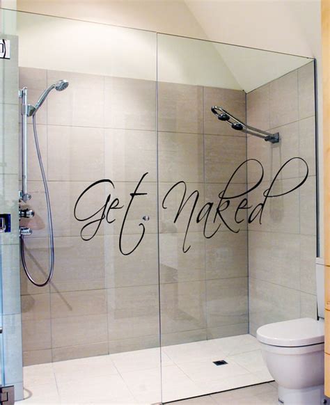 Bathroom Decor Wall Decal Get Naked Bath Room Art By Happywallz
