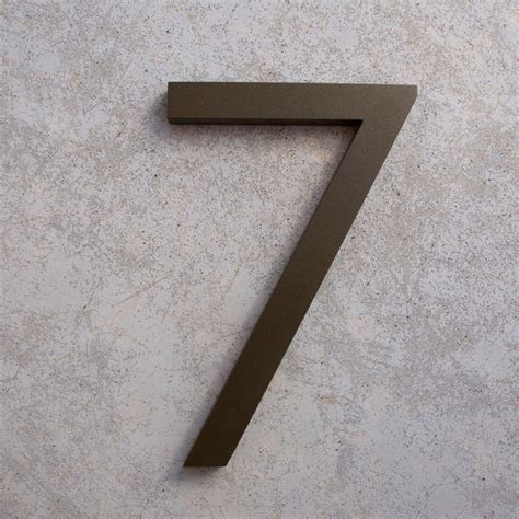Modern House Number Aluminum Modern Font Number Seven 7 In