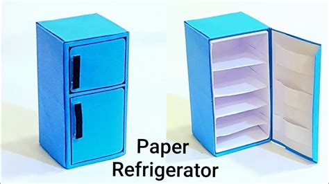 Diy Mini Paper Refrigerator For Doll Kitchen Miniatures Craft