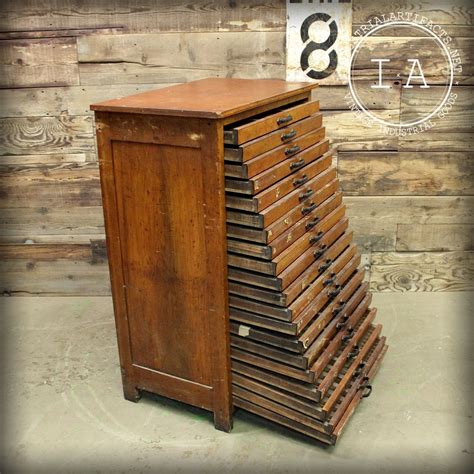 Industrial R Hoe Co 20 Drawer Cherry Flat File Drafting Cabinet Ebay