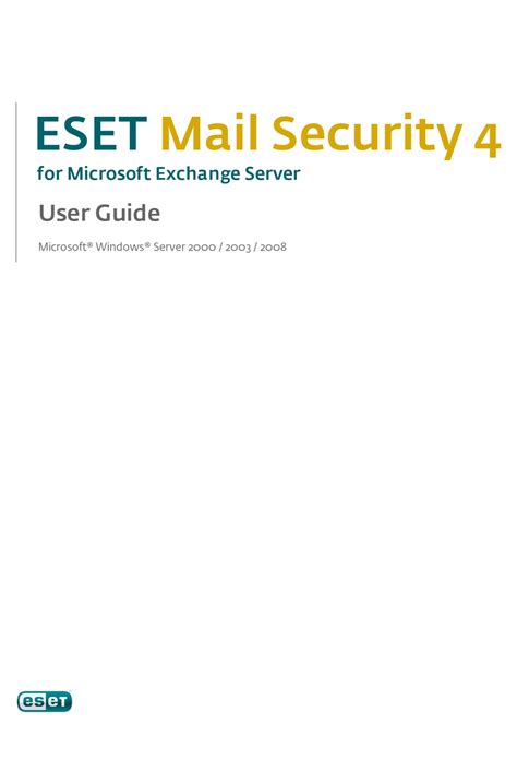 Eset Mail Security 4 User Manual Pdf Download Manualslib