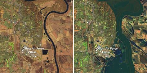Nebraska Floods Swamp Air Force Base As Devastation From Bomb Cyclone Seen In Satellite