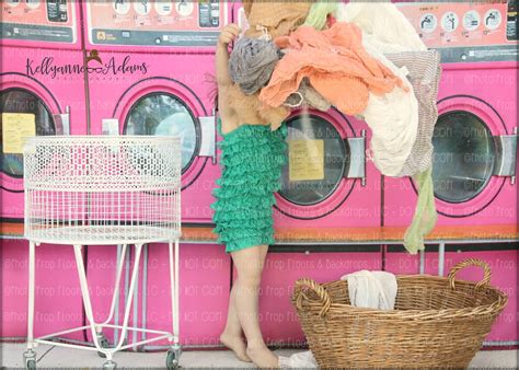 Pink Laundromat Photography Laundry Mat Backdrop Laundry