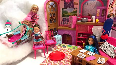 New Barbie Cabin And Sled Youtube