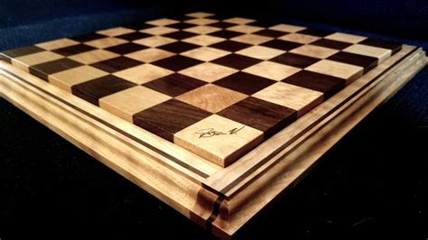 Beautiful Handmade Raised Edge Wooden Chess Board Etsy Chess Board