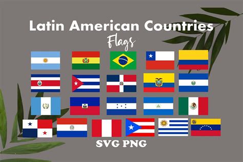 21 Latin American Countries Flags Clipart South America Etsy