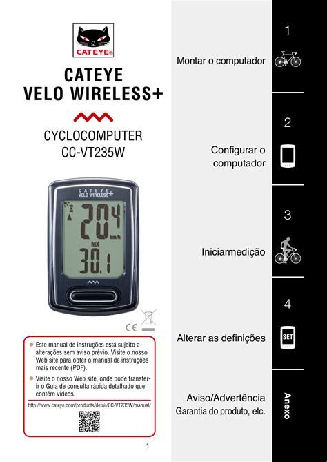 Never allow children to play on or around the bike. Cateye Velo Wireless%2b CC-VT235W User manual | Manualzz