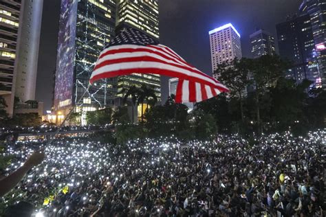 Hong Kong Protesters Fill Chater Garden And Spill Onto Nearby Roads In