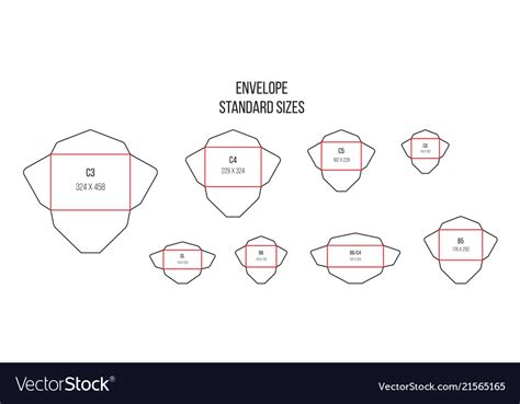 Envelope Standards Letter Standard Sizes Print Vector Image
