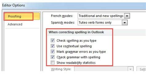 How To Automatic Spelling Grammar Contextual Check In Outlook