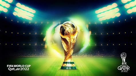 Download Glowing Trophy Fifa World Cup 2022 Wallpaper