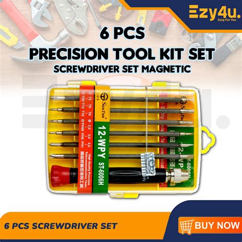 Precision Tool Kit 6 Pieces Screwdriver Set Magnetic Tip ST-6006H 12