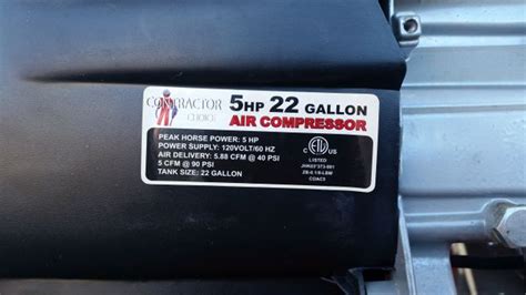 Contractor Choice 5 Hp 22 Gallon Air Compressor For Sale In Meridian