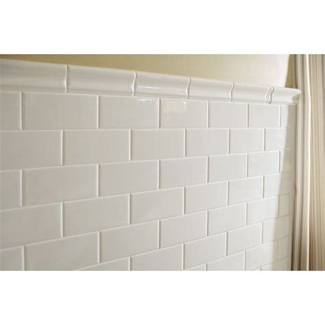 Subway tiles are beloved for their timelessness, so keep things classic with a white repeating bond pattern. Shop American Olean Starting Line White Gloss Ceramic Wall ...