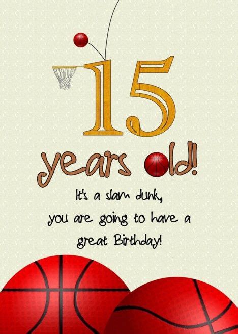 15th Birthday Basketballs And Hoop Net Card Ad Affiliate