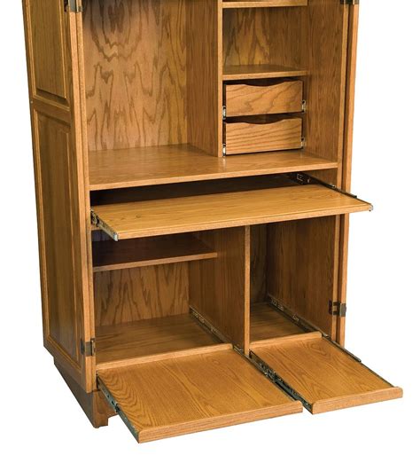 Amish Computer Armoire Cabinet Space Saving Home Office Solid Wood