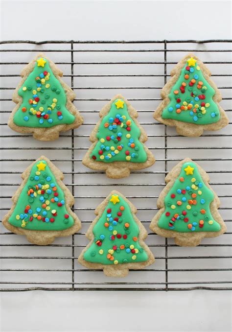 Roll out 1/8 inch thick and cut the cookies into desired shapes. Gluten-Free Christmas Tree Sugar Cookies (Vegan, Allergy-Free)