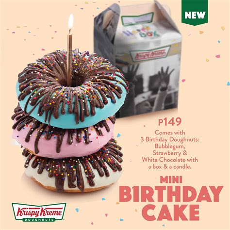 Happy Birthday Krispy Kreme With Mini Birthday Cake Doughnuts Its