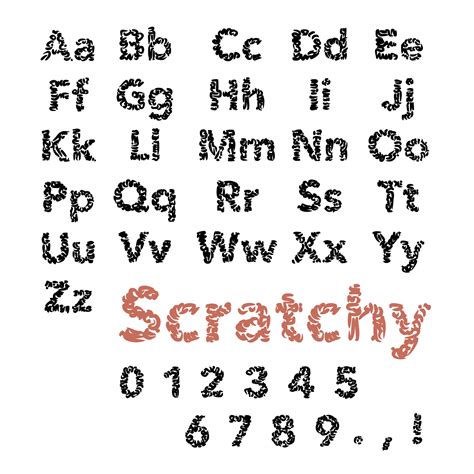 Scratchy Font Alphabet 19604337 Vector Art At Vecteezy