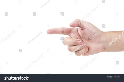 Close Hand Pointing Isolated White Background Stock Photo Shutterstock