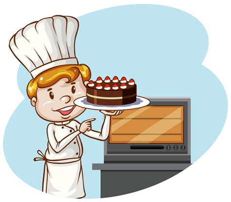 Een Chef Kok Die Cakebakkerij Bakt 300055 Vectorkunst Bij Vecteezy