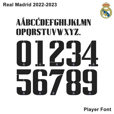 Real Madrid 2022 23 Kit Font Player Font